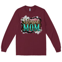Burgundy blessed mom Long Sleeve Tee - OliviaCreatesArt
