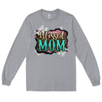 Heather Grey blessed mom Long Sleeve Tee - OliviaCreatesArt