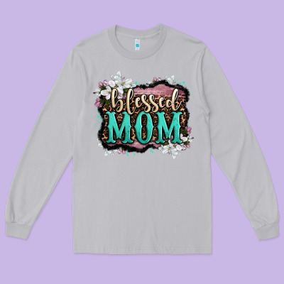 Blessed Mom Long Sleeve Tee Designed By Oliviacreatesart