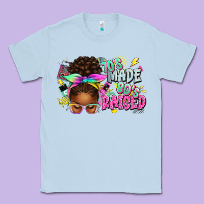 70's Made 80's Raised Afro Messy Bun Classic Tee Designed By Texasbilliewilder