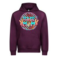 Mauve Wine race mom with leopard and peace hand Urban Hoodie - AdoDesignShop