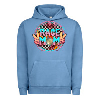Pigment Pebble Blue race mom with leopard and peace hand Urban Hoodie - AdoDesignShop