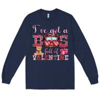 Navy i've got a bus full of valentine Long Sleeve Tee - OliviaCreatesArt