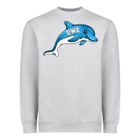 Heather Grey dolphin dwe Heavyweight Sweatshirt - CowhideDigitalArt