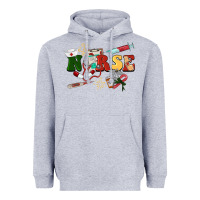 Heather Grey Christmas nurse Heavyweight Hoodie - BarkalooDesign