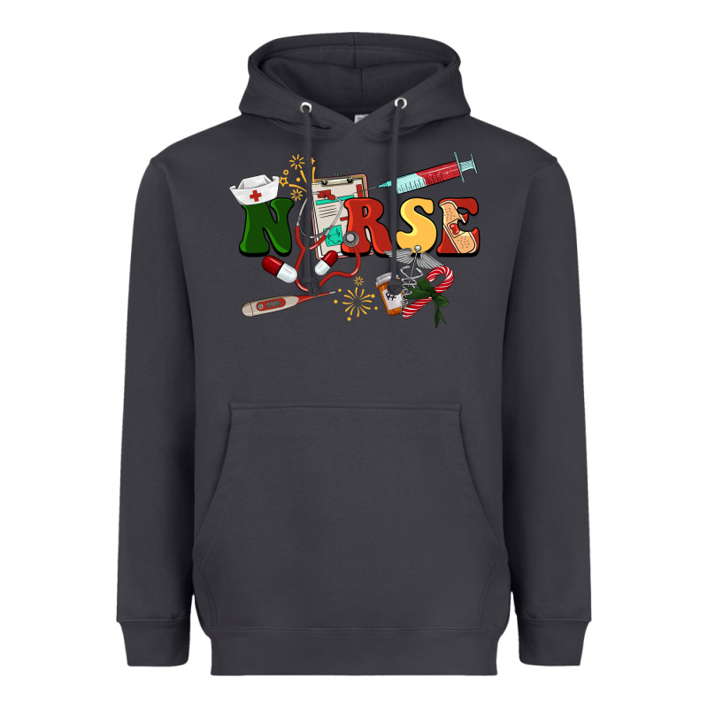 Christmas Nurse Heavyweight Hoodie by BarkalooDesign | Teevron