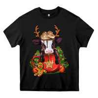 Black christmas baby cow hot cocoa Heavy Core Tee - Jasminsmagicworld