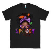 Black Spooky vibes afro messy bun Classic Tee - NancyCooperArtShop