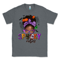Charcoal Heather Spooky vibes afro messy bun Classic Tee - NancyCooperArtShop