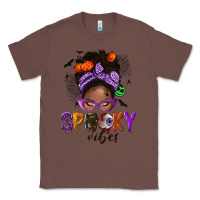 Chestnut Spooky vibes afro messy bun Classic Tee - NancyCooperArtShop