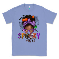 Colony Blue Spooky vibes afro messy bun Classic Tee - NancyCooperArtShop