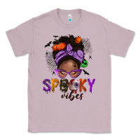 Lilac Spooky vibes afro messy bun Classic Tee - NancyCooperArtShop