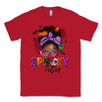 Red Spooky vibes afro messy bun Classic Tee - NancyCooperArtShop