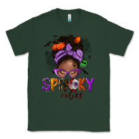 Sports Green Spooky vibes afro messy bun Classic Tee - NancyCooperArtShop