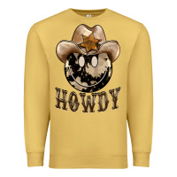 Antique Gold howdy smiley face Premium Sweatshirt - BarkalooDesign
