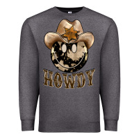 Charcoal Heather howdy smiley face Premium Sweatshirt - BarkalooDesign