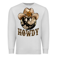 Dove Grey howdy smiley face Premium Sweatshirt - BarkalooDesign