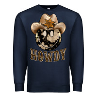 Navy howdy smiley face Premium Sweatshirt - BarkalooDesign