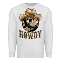 Oatmeal Heather howdy smiley face Premium Sweatshirt - BarkalooDesign