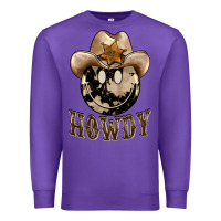 Purple howdy smiley face Premium Sweatshirt - BarkalooDesign