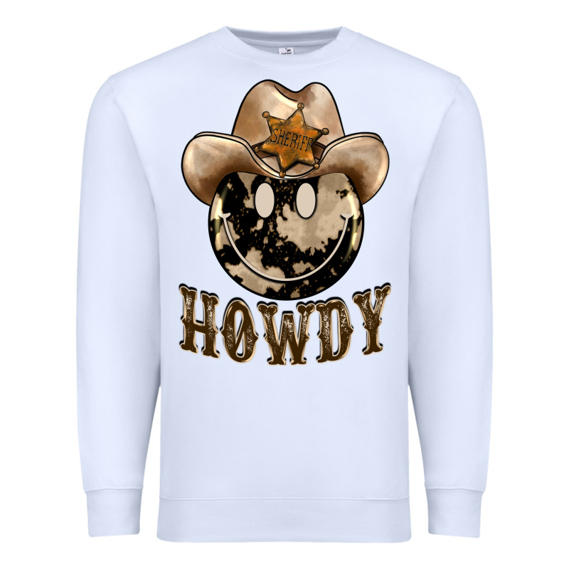 Howdy Smiley Face Premium Sweatshirt by BarkalooDesign | Teevron