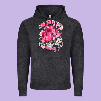 Cancer Picked The Wrong Girl Vintage Hoodie Designed By Cowgirlartshop
