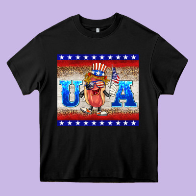 Usa Hot Dog Heavy Core Tee Designed By Barkaloodesign