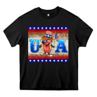 Black usa hot dog Heavy Core Tee - BarkalooDesign