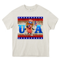 Cream usa hot dog Heavy Core Tee - BarkalooDesign
