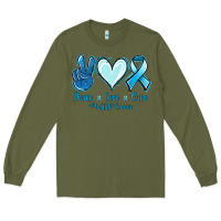 Army Green Peace Love Cure Prostate Cancer Long Sleeve Tee - Jasminsmagicworld
