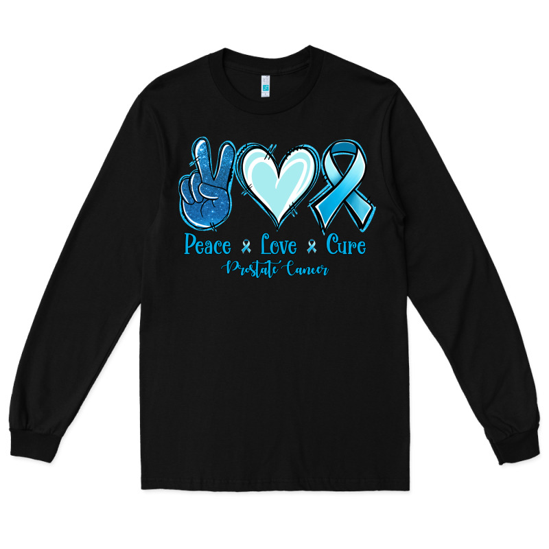 Peace Love Cure Prostate Cancer Long Sleeve Tee by Jasminsmagicworld | Teevron