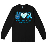 Black Peace Love Cure Prostate Cancer Long Sleeve Tee - Jasminsmagicworld