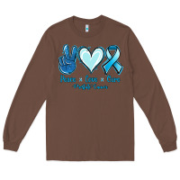 Chestnut Peace Love Cure Prostate Cancer Long Sleeve Tee - Jasminsmagicworld