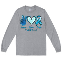 Heather Grey Peace Love Cure Prostate Cancer Long Sleeve Tee - Jasminsmagicworld