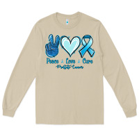 Mushroom Peace Love Cure Prostate Cancer Long Sleeve Tee - Jasminsmagicworld