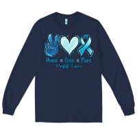 Navy Peace Love Cure Prostate Cancer Long Sleeve Tee - Jasminsmagicworld
