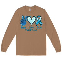 Toasted Coconut Peace Love Cure Prostate Cancer Long Sleeve Tee - Jasminsmagicworld