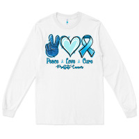 White Peace Love Cure Prostate Cancer Long Sleeve Tee - Jasminsmagicworld