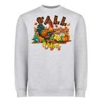 Heather Grey Fall Vibes Heavyweight Sweatshirt - CowhideDigitalArt