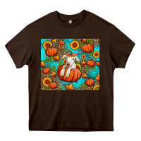Chocolate Brown fall pumpkin lamb Heavy Core Tee - Jasminsmagicworld