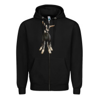 Black Hand Drawn Baby Alpine Goat Zipper Hoodie - LillyAllenDesigns