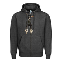 Charcoal Heather Hand Drawn Baby Alpine Goat Zipper Hoodie - LillyAllenDesigns