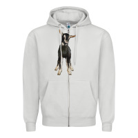 Dove Grey Hand Drawn Baby Alpine Goat Zipper Hoodie - LillyAllenDesigns