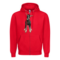 Red Hand Drawn Baby Alpine Goat Zipper Hoodie - LillyAllenDesigns