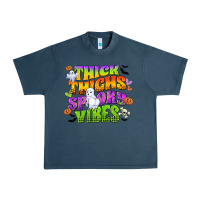 Midnight Navy thick thighs and spooky vibes Urban Heavy Tee - CowGirlArtShop