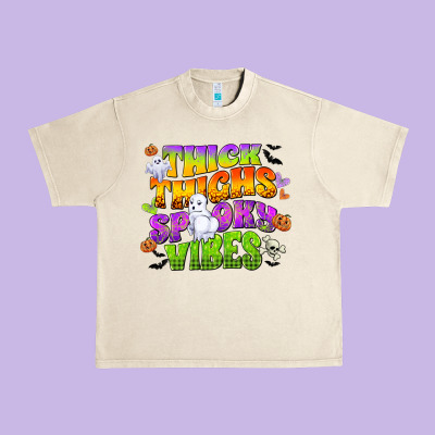 Thick Thighs And Spooky Vibes Urban Heavy Tee Designed By Cowgirlartshop