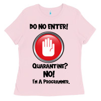 Bubblegum Pink I'm Not In Quarantine I'm A Programmer Ladies Tee - Bettercallsaul
