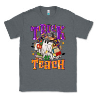Charcoal Heather Trick or teach Halloween Classic Tee - NancyCooperArtShop