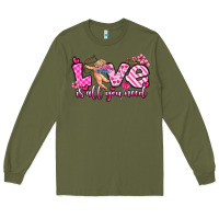 Army Green love is all you need Long Sleeve Tee - OliviaCreatesArt