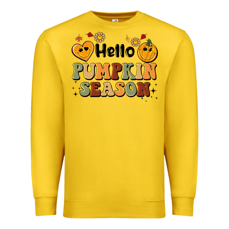 Hello Pumpkin Season Premium Sweatshirt by BarkalooDesign | Teevron